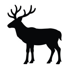 Elk silhouette vector on white