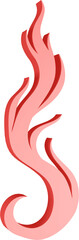 3D illustration render of abstract fire symbol of different shapes and colors on a transparent background