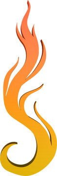 3D illustration render of abstract fire symbol of different shapes and colors on a transparent background