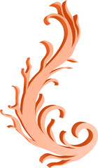 3D illustration render of abstract fire symbol of different shapes and colors on a transparent background