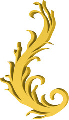 3D illustration render of abstract fire symbol of different shapes and colors on a transparent background