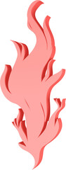 3D illustration render of abstract fire symbol of different shapes and colors on a transparent background