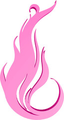 3D illustration render of abstract fire symbol of different shapes and colors on a transparent background