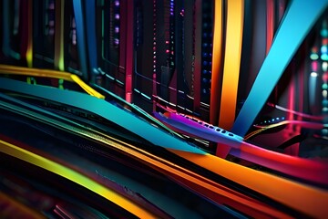abstract technology background, full hd technology wallpaper, colored technology background, hd...