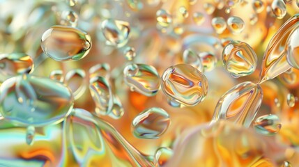 Numerous bubbles suspended in the air, creating a whimsical and light atmosphere - obrazy, fototapety, plakaty
