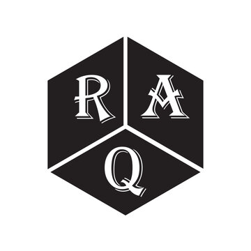 RAQ letter logo design on white background. RAQ creative initials letter logo concept. RAQ letter design.
