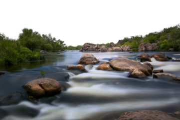 Mountain river with isolated background