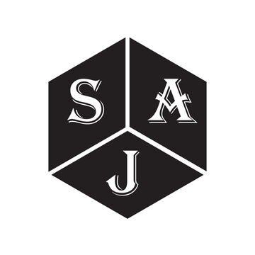 SAJ letter logo design on white background. SAJ creative initials letter logo concept. SAJ letter design.
