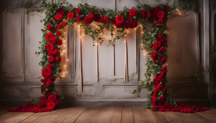 Fototapeta premium christmas wreath on the door