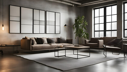 modern living room with fireplace