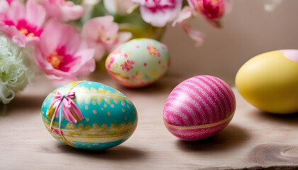 Obraz premium easter eggs in a basket