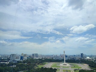 view of buildings and traffic in the Indonesian city of Jakarta