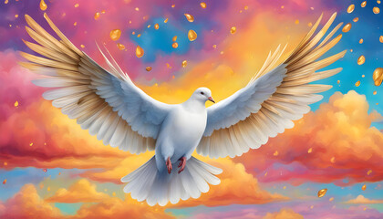 Fototapeta premium dove in the sky