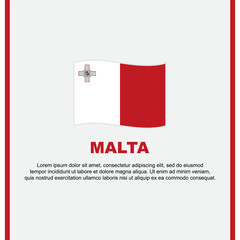 Malta Flag Background Design Template. Malta Independence Day Banner Social Media Post. Malta Cartoon