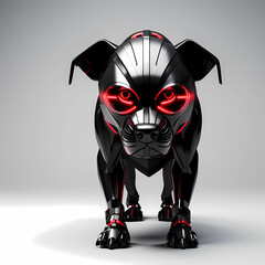 Abstract futuristic dog cyborg background. Fantastic technology