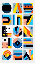 Naklejka premium Vibrant geometric patterns and abstract shapes for modern digital art and backgrounds.