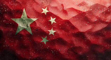China Flag geometric abstract