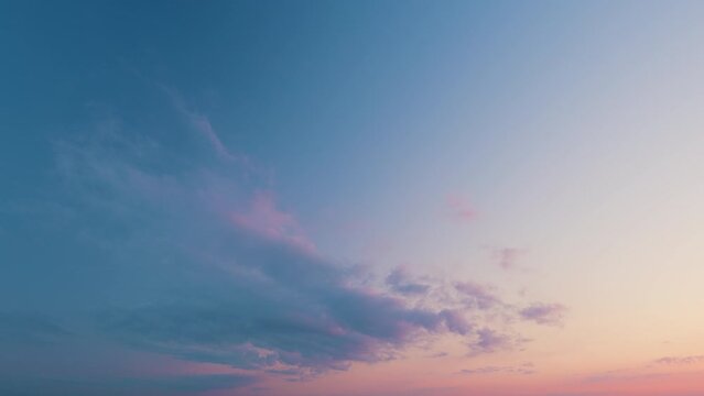 Sky Replacement. Pink Clouds In Blue Sky At Day Or Sunset. Light Pink Clouds Sunset Blue Sky.