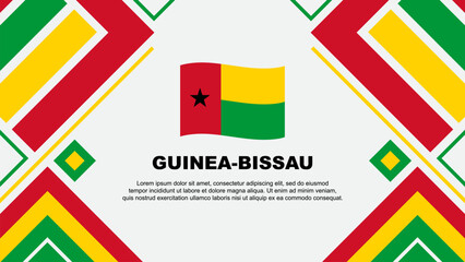 Guinea-Bissau Flag Abstract Background Design Template. Guinea-Bissau Independence Day Banner Wallpaper Vector Illustration. Guinea-Bissau Flag