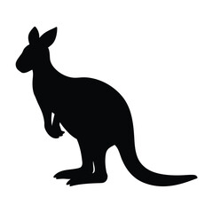 kangaroo silhouette vector on white