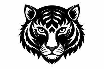 Tiger head silhouette vector art illustration