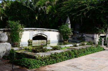 Garden at the Historical Church Bethesda by the Sea in the Town Palm Beach, Florida