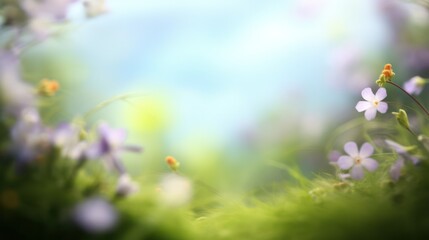 Obraz na płótnie Canvas Spring flowers portal background with copyspace.