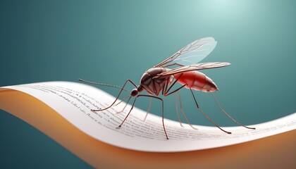 Vector illustration of World Malaria Day with paper curve background. - obrazy, fototapety, plakaty