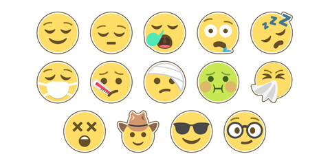 Emoji Icon Collection Part-03. Emoji Vector. Colorful Icon. Icon Vector. Icon Design