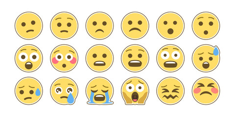 Naklejka premium Emoji Icon Collection Part-04. Emoji Vector. Colorful Icon. Icon Vector. Icon Design