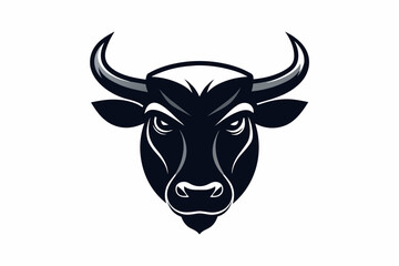  Bull head silhouette vector art illustration