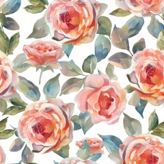 Vintage Watercolor Rose Pattern for Design Use