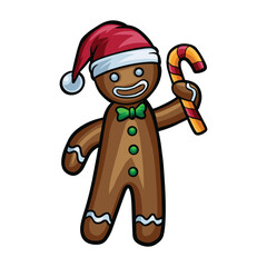 Chocolate gingerbread illustration for christmas