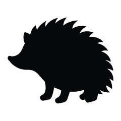 hedgehog on a silhouette on white