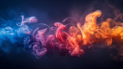 Abstract colorful smoke-like clouds