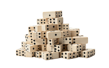 A Pile of Dices Stacked on Top of Each Other. On a White or Clear Surface PNG Transparent Background.