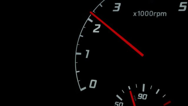 car tachometer on a black background