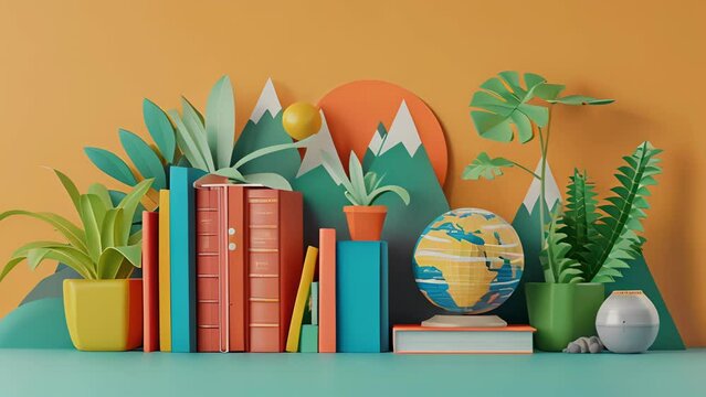 A display of international books showcasing the diverse cultures and perspectives found within the pages and inviting readers to expand their horizons.