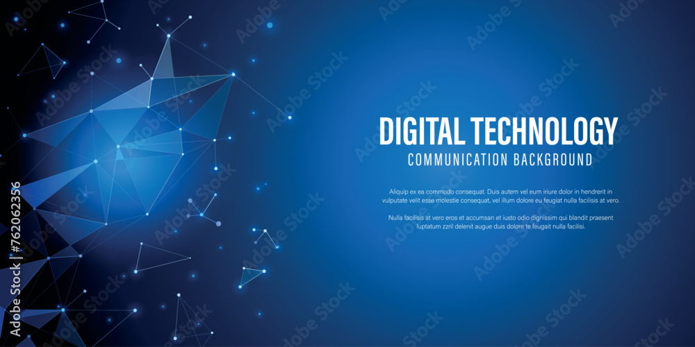 Wall mural abstract futuristic grid artificial intelligence networks and cyber technology communication backgro