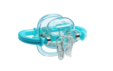 Baby Pacifier With Blue Handle. On a White or Clear Surface PNG Transparent Background.