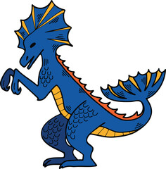 Naklejka premium Hand Drawn dragon character in flat style