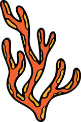 Obraz premium Hand Drawn undersea coral in flat style