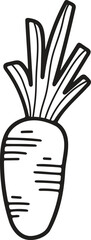 Hand Drawn carrot in flat style
