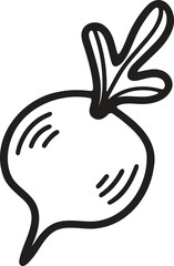 Hand Drawn Beetroot in flat style