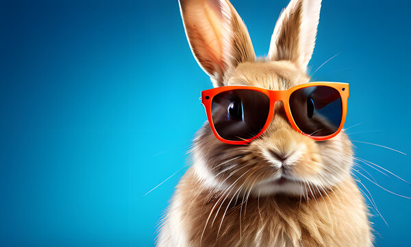easter bunny rabbit blue background