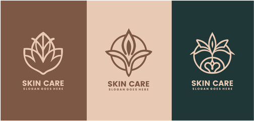 Fototapeta na wymiar Set of Skin care logo vector design