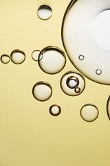 A close-up photo of water droplets that can be used in science, medicine, ingredients, and beauty...