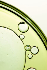 A close-up photo of water droplets that can be used in science, medicine, ingredients, and beauty...