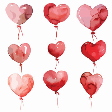 Valentines Day Watercolor Clipart 