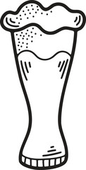 Hand Drawn Beer glasses and beer accessories in flat style